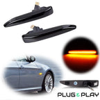 Set of 2 Smoke Lens Amber LED Side Marker Lights for BMW 7-Series (2002–2008)