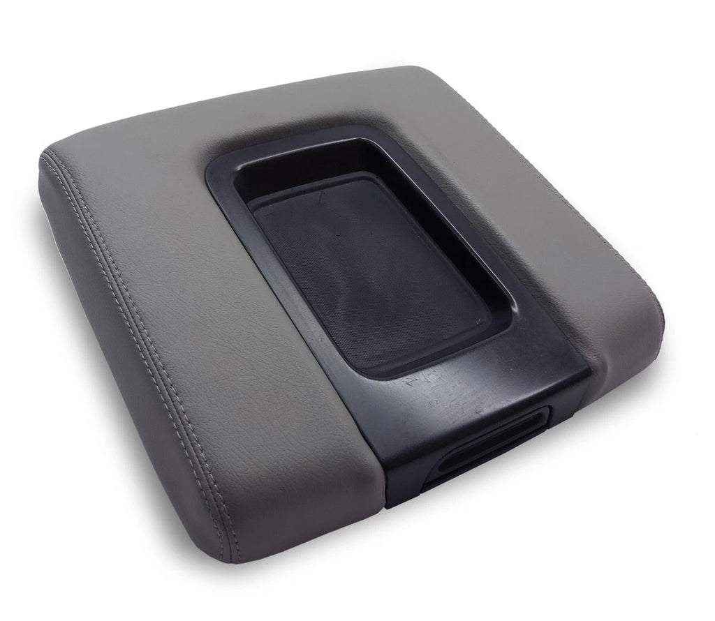 Center Bench Lid Armrest for GMC Sierra (2014–2019) Medium Gray PVC Leather