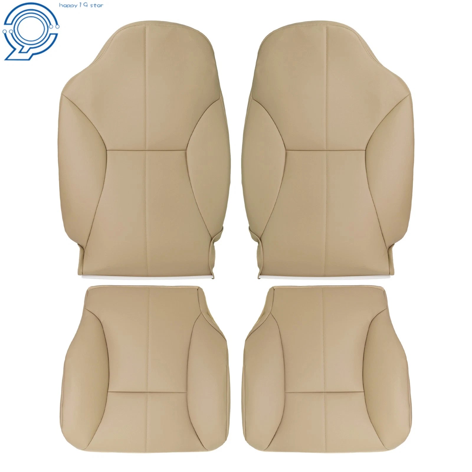 Set of 4 Front Seat Covers for Dodge Ram 1500 2500 3500 (1998–2002) Tan Leather