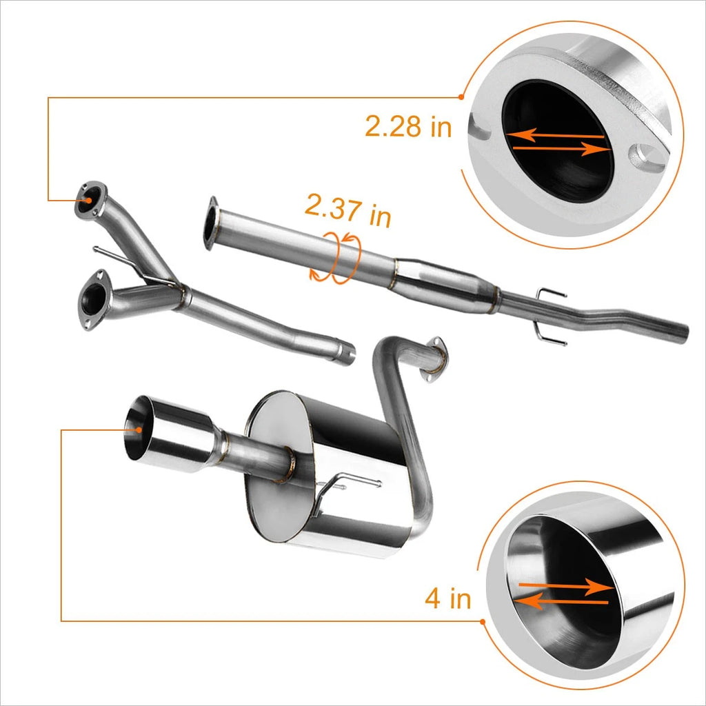 Dual 4" Rolled Tip Catback Exhaust System for Maxima 2009–2015