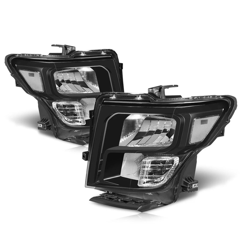Headlights for Nissan Titan XD (2016–2024) OE Style Black Housing Clear Corner