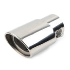Round Exhaust Pipe Tail Muffler Tip for Universal Fit (2X, Silver)