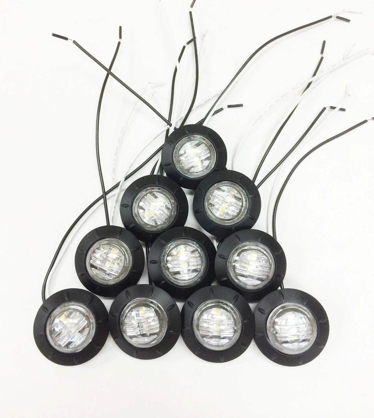 Set of 10 White LED Marker Clearance Lights for Trailer/Truck/RV (24032)