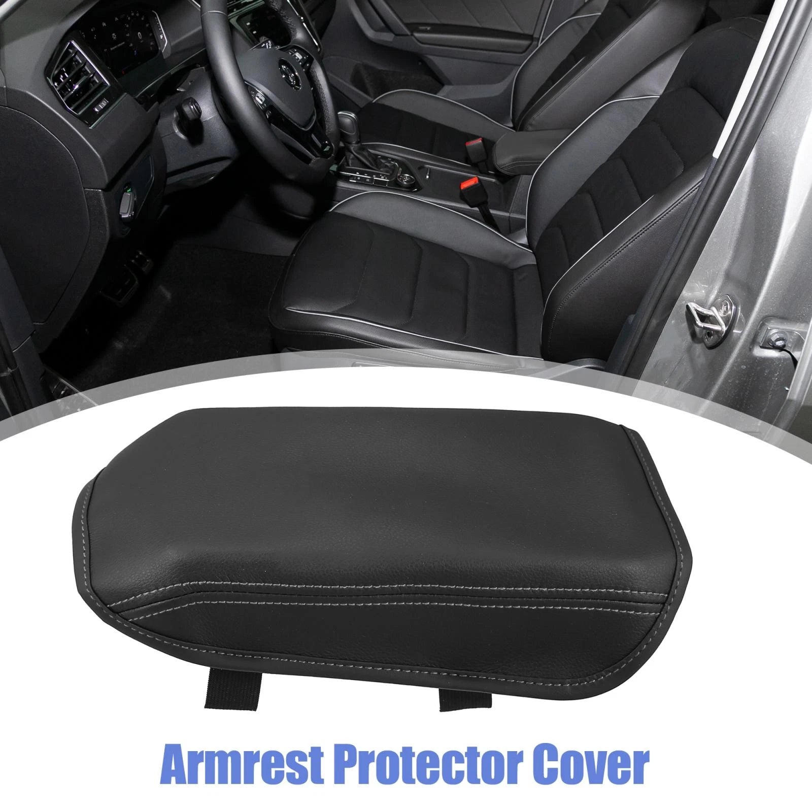 Microfiber Leather Armrest Protector Cover for Volkswagen Tiguan (2017–2021)