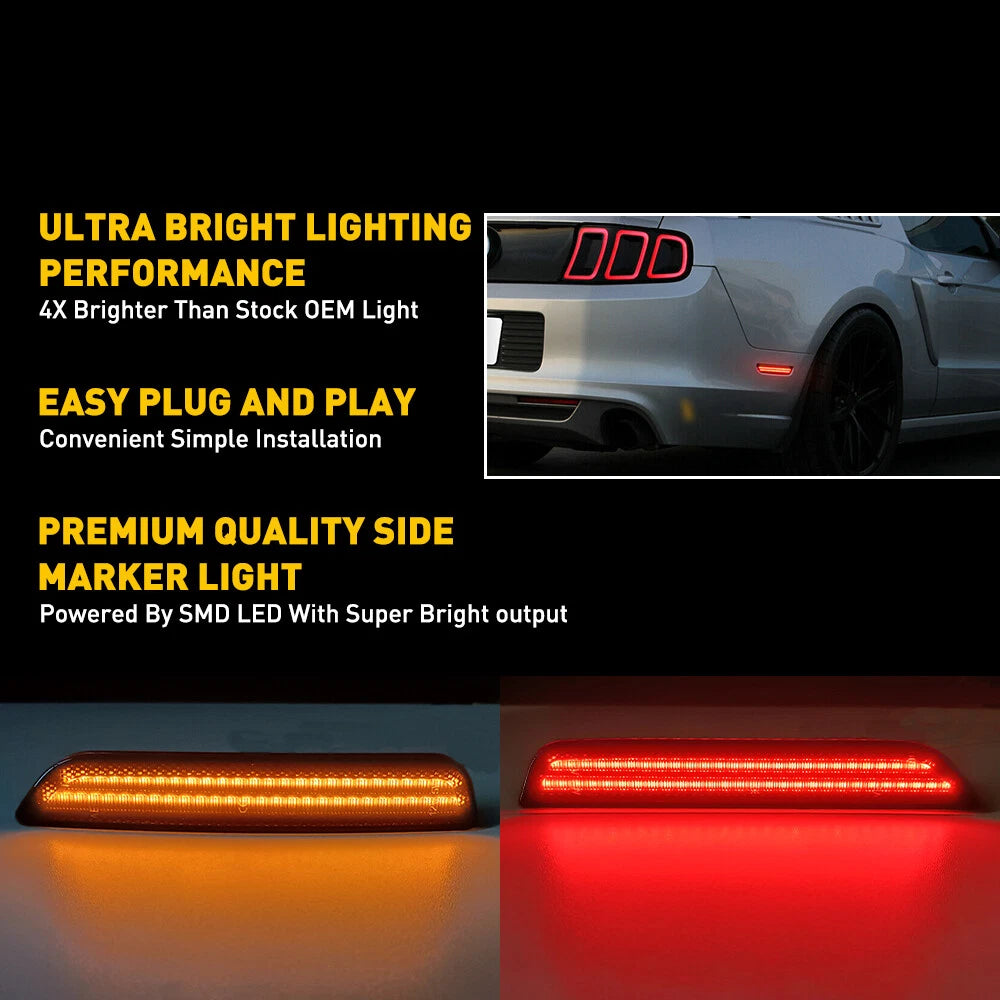 Smoked Lens Front Side Marker Lights for Ford Mustang (2010–2014)