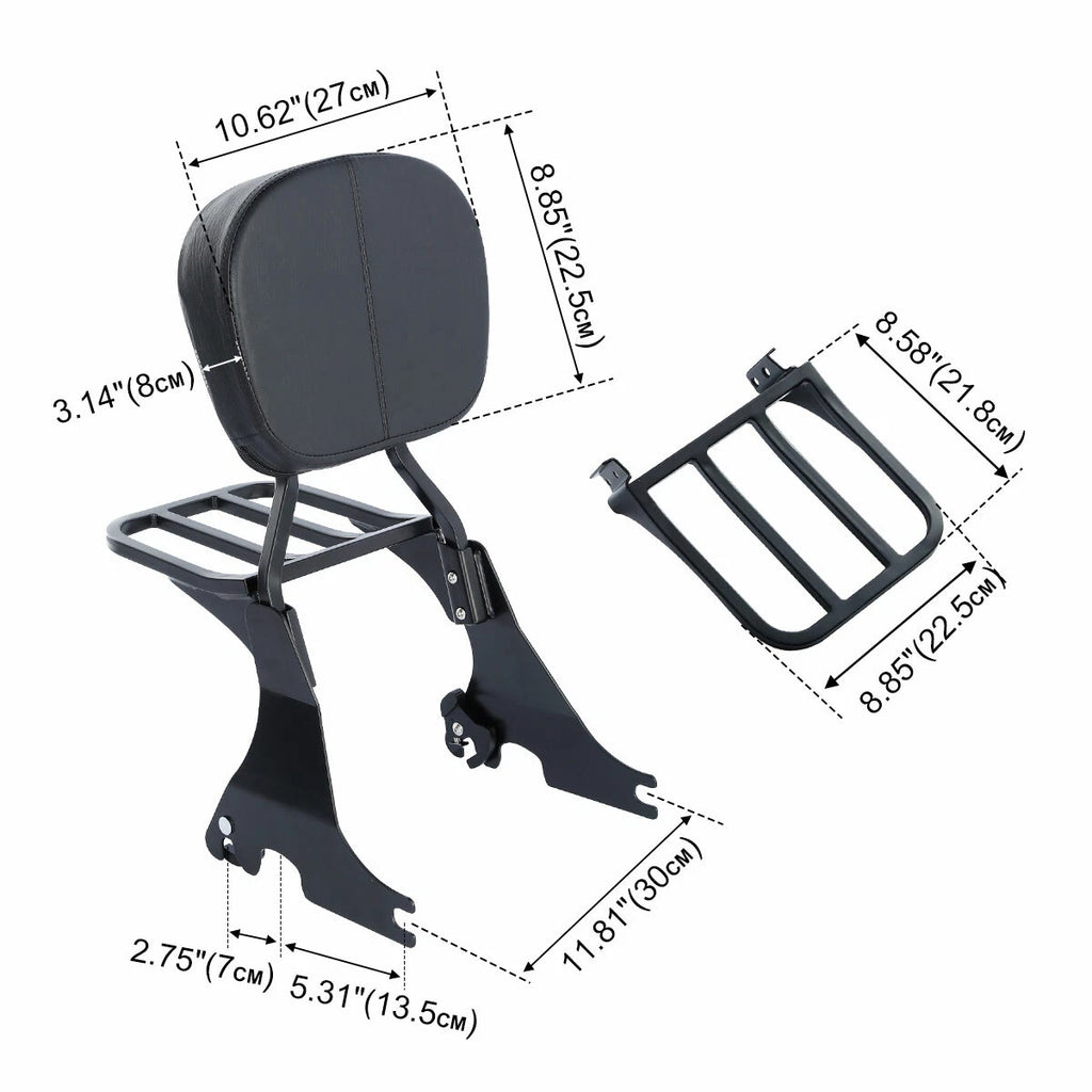 Sissy Bar Backrest Luggage Rack for Harley Davidson Sportster XL1200 (2004–2022)