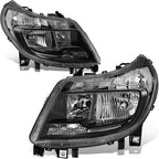 Set of 2 Black Left & Right Headlights w/DRL for Dodge Ram ProMaster 1500 2500 3500 (2014–2022)