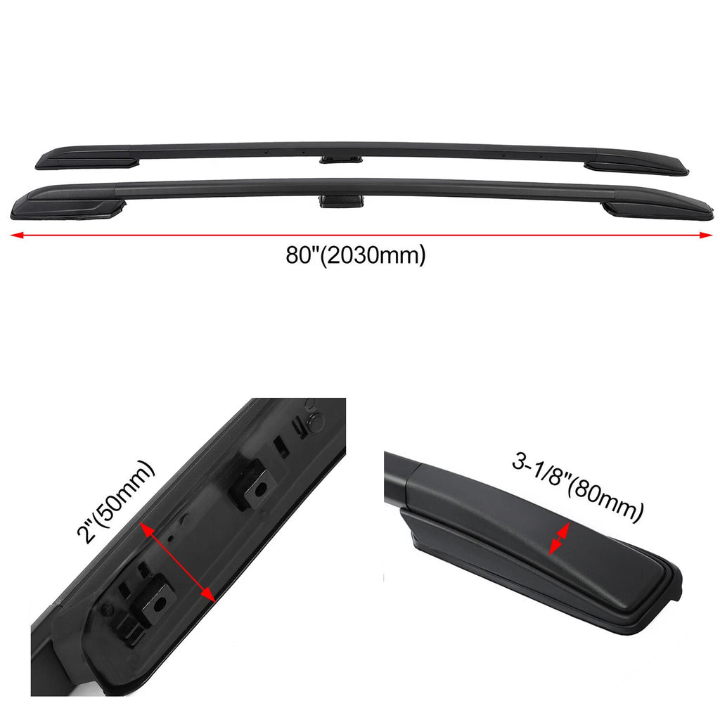 Pair Roof Rack Side Rail Cargo Carrier for Honda Odyssey (2018–2025) Black