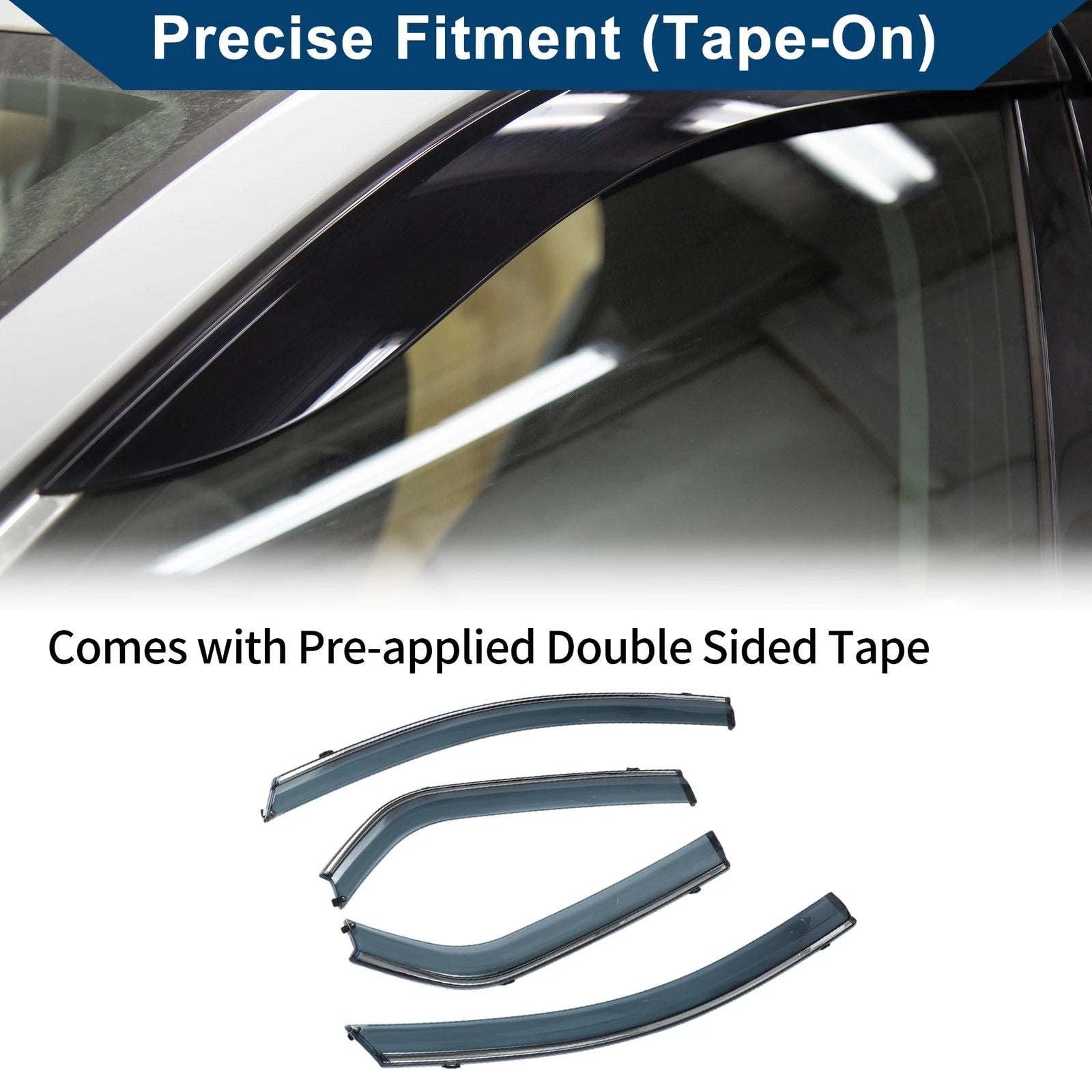 Set of 4 Window Deflectors for Honda Fit Sedan (2007–2008)