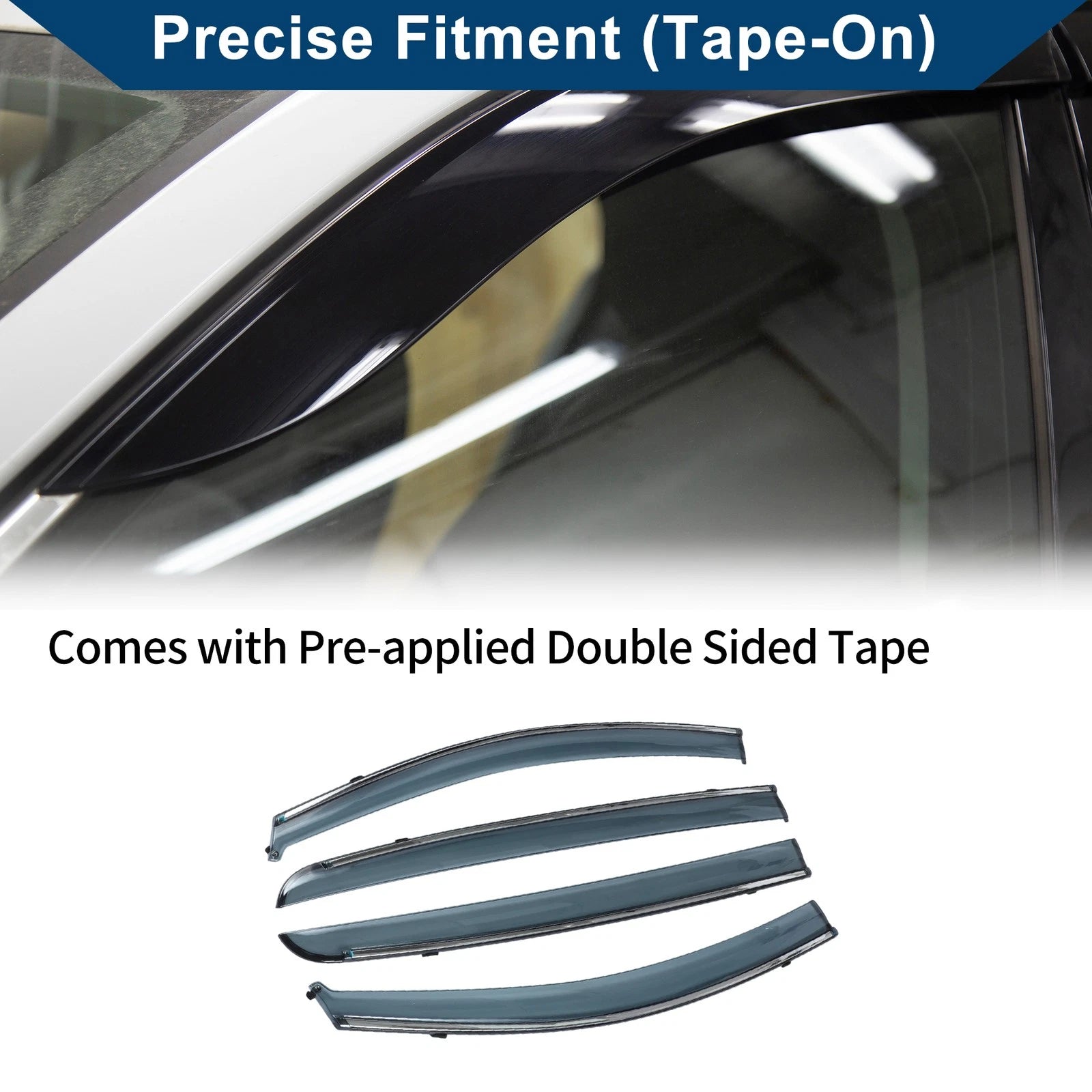 Set of 4 Window Deflectors for Chevrolet Aveo Hatchback (2007–2011)