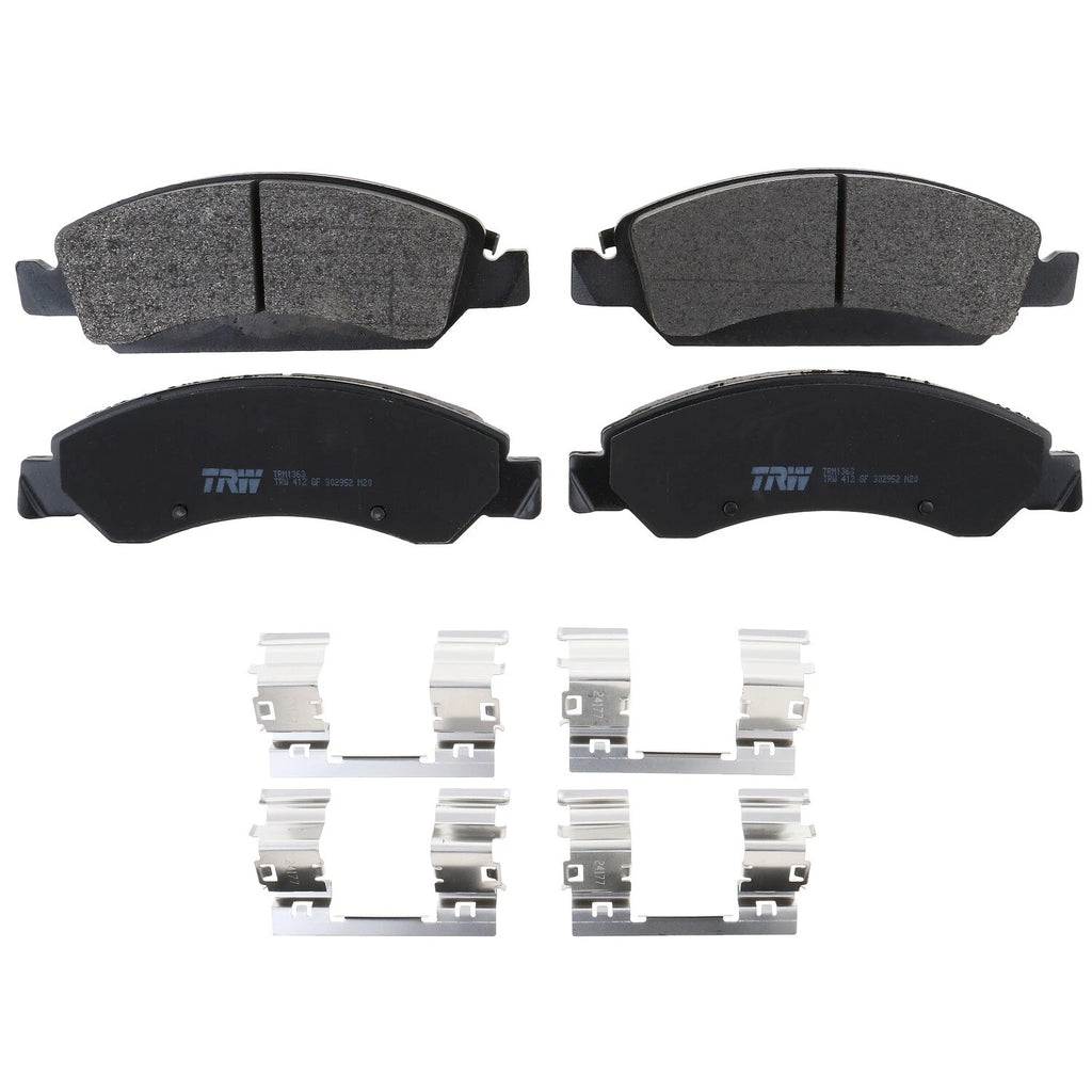 Front Brake Kit Set of 4 Drilled Rotors & TRW Metallic Pads for Silverado Sierra 1500 (2007–2013)