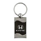 Black Rectangular Wave Keychain - Officially Licensed for Honda Civic