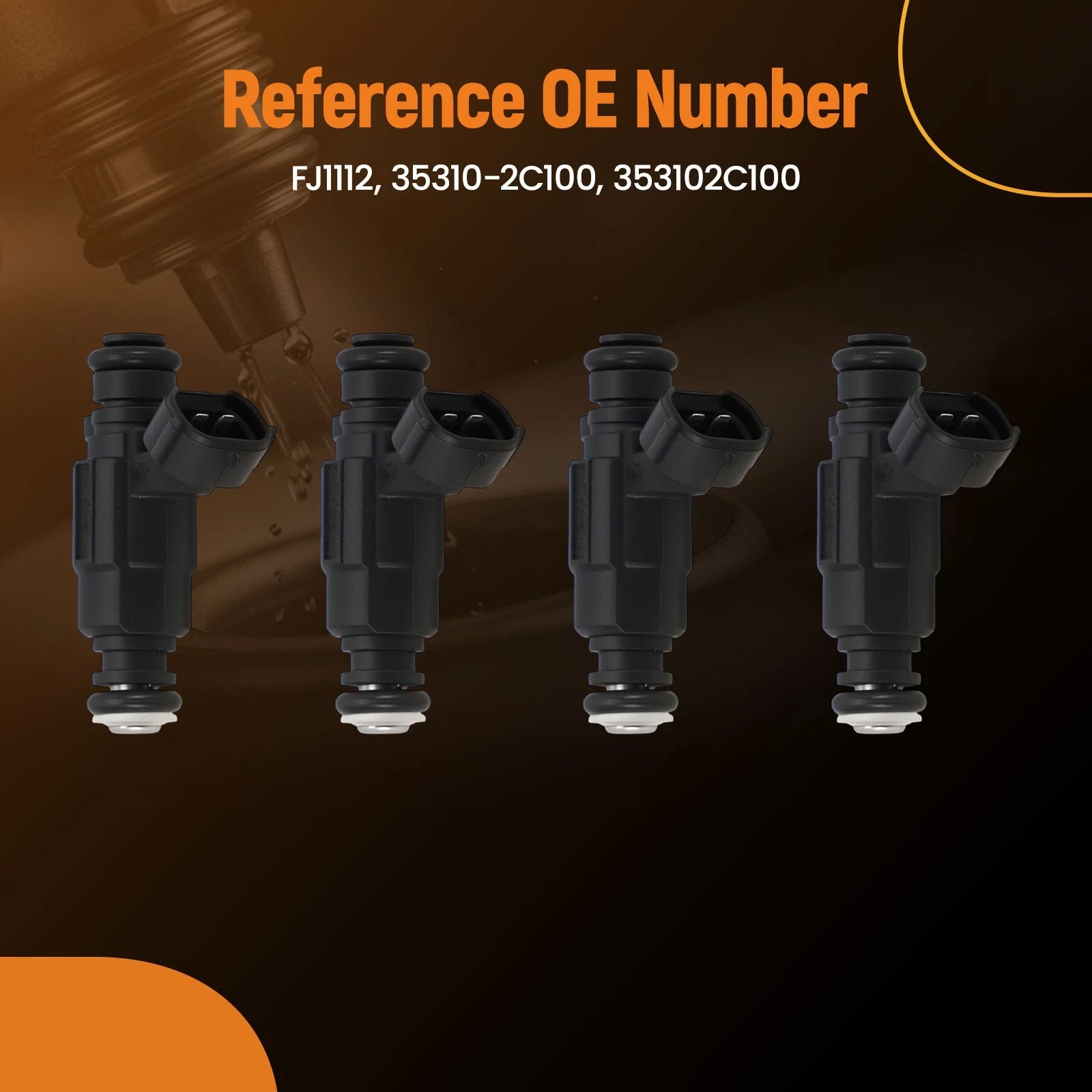 Set of 4 Fuel Injectors for Hyundai Genesis Coupe 2.0L (2010–2012)