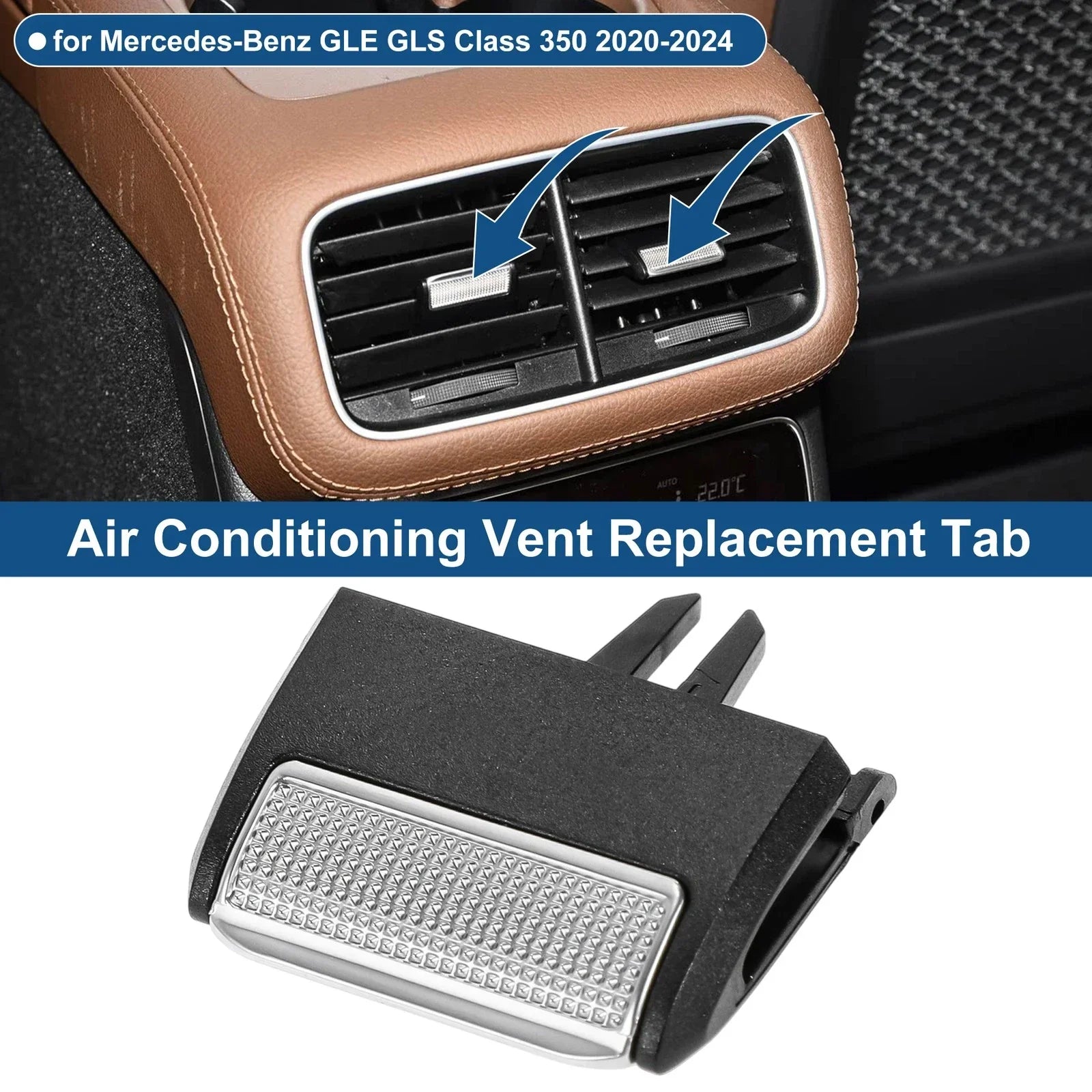 Vent Outlet Tab Clip for Mercedes-Benz GLE GLS Class Rear Center Console (2016-2023)