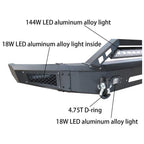 Front/Rear Bumper for Ford F150 (2015–2020) Steel Guard with LED Winch Plate