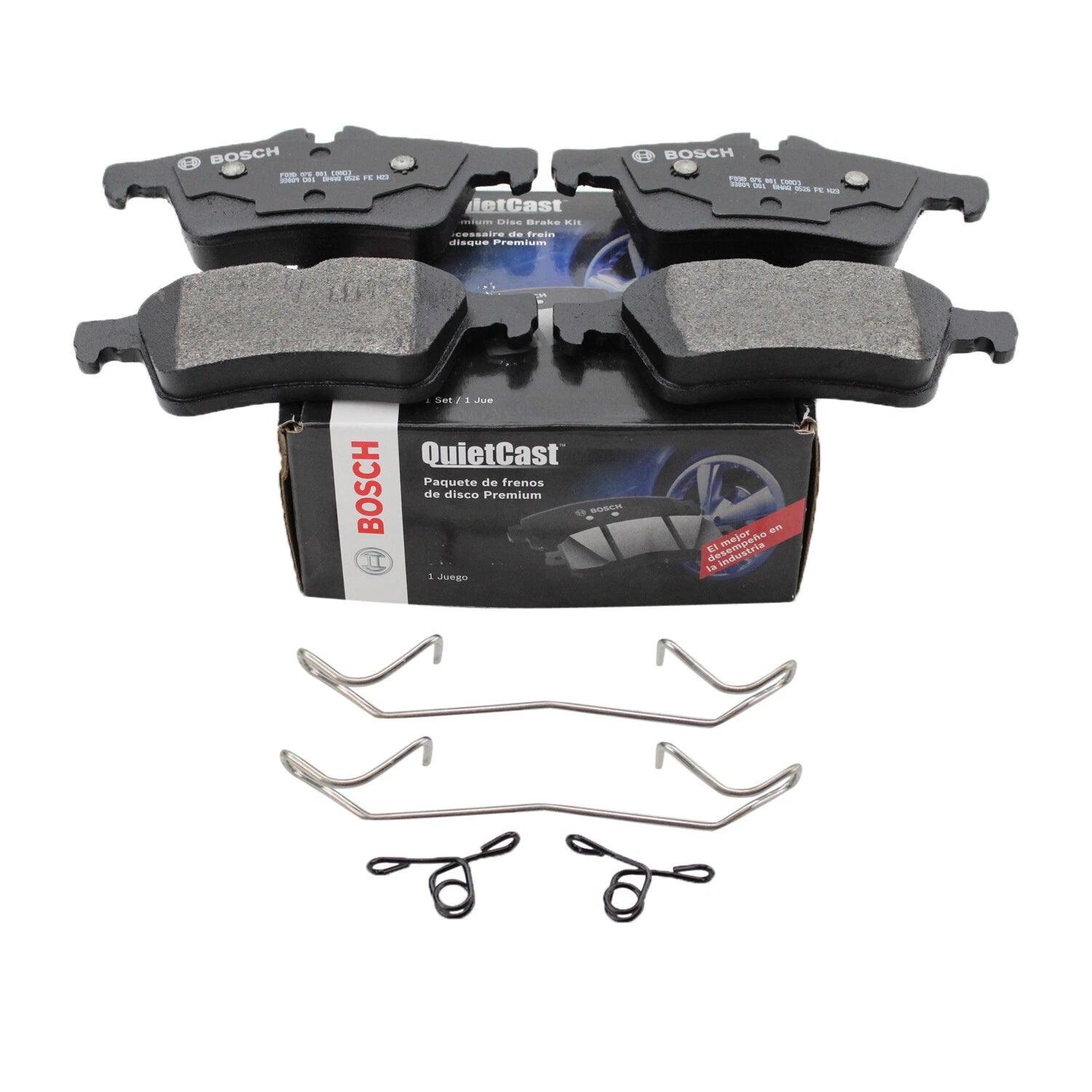 Set of 4 Bosch QuietCast Rear Semi-Metallic Brake Pads for Jaguar Mazda Saab Volvo