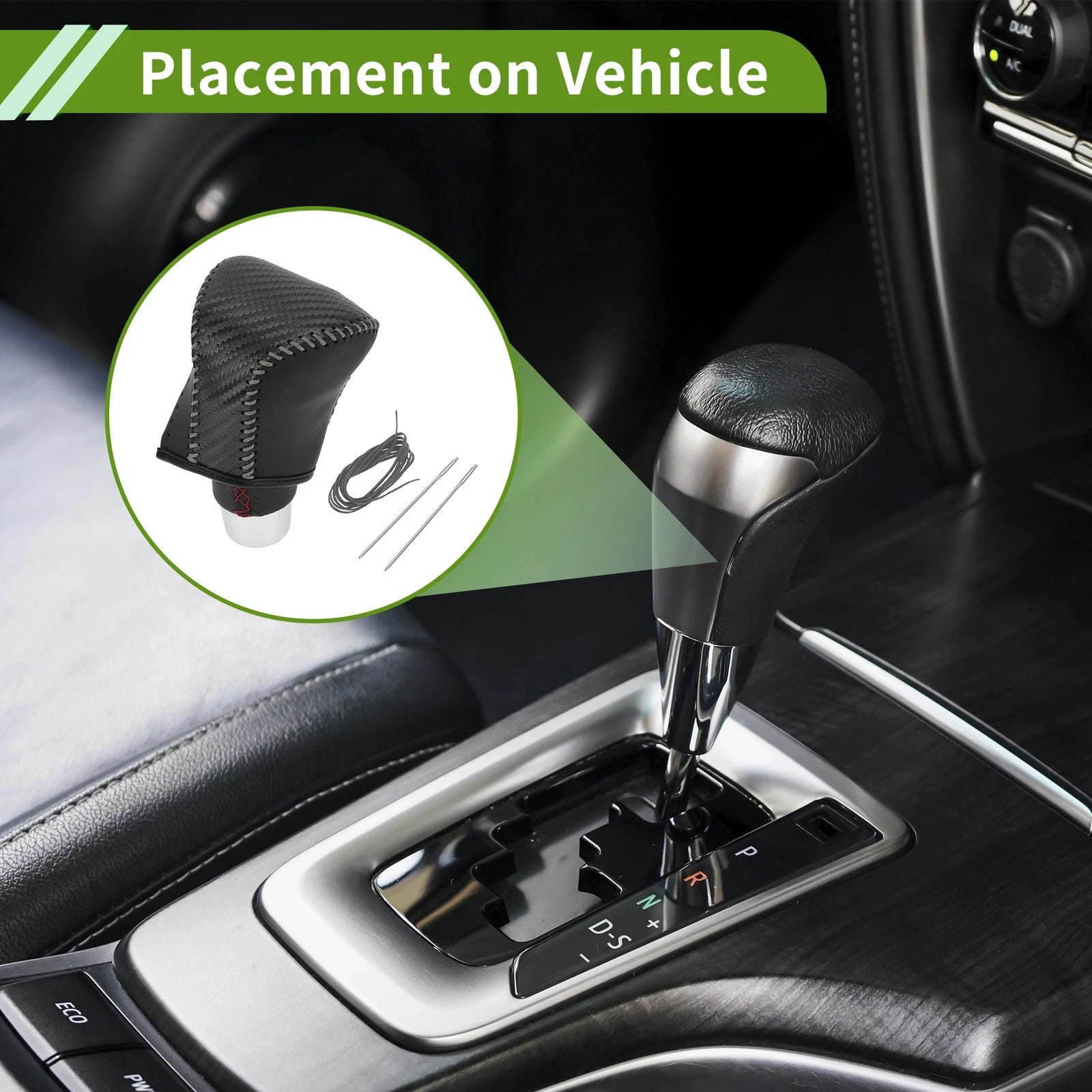 1 Pc Gear Shift Knob Cover for Lexus ES300h (2018–2023) Black Carbon Fiber