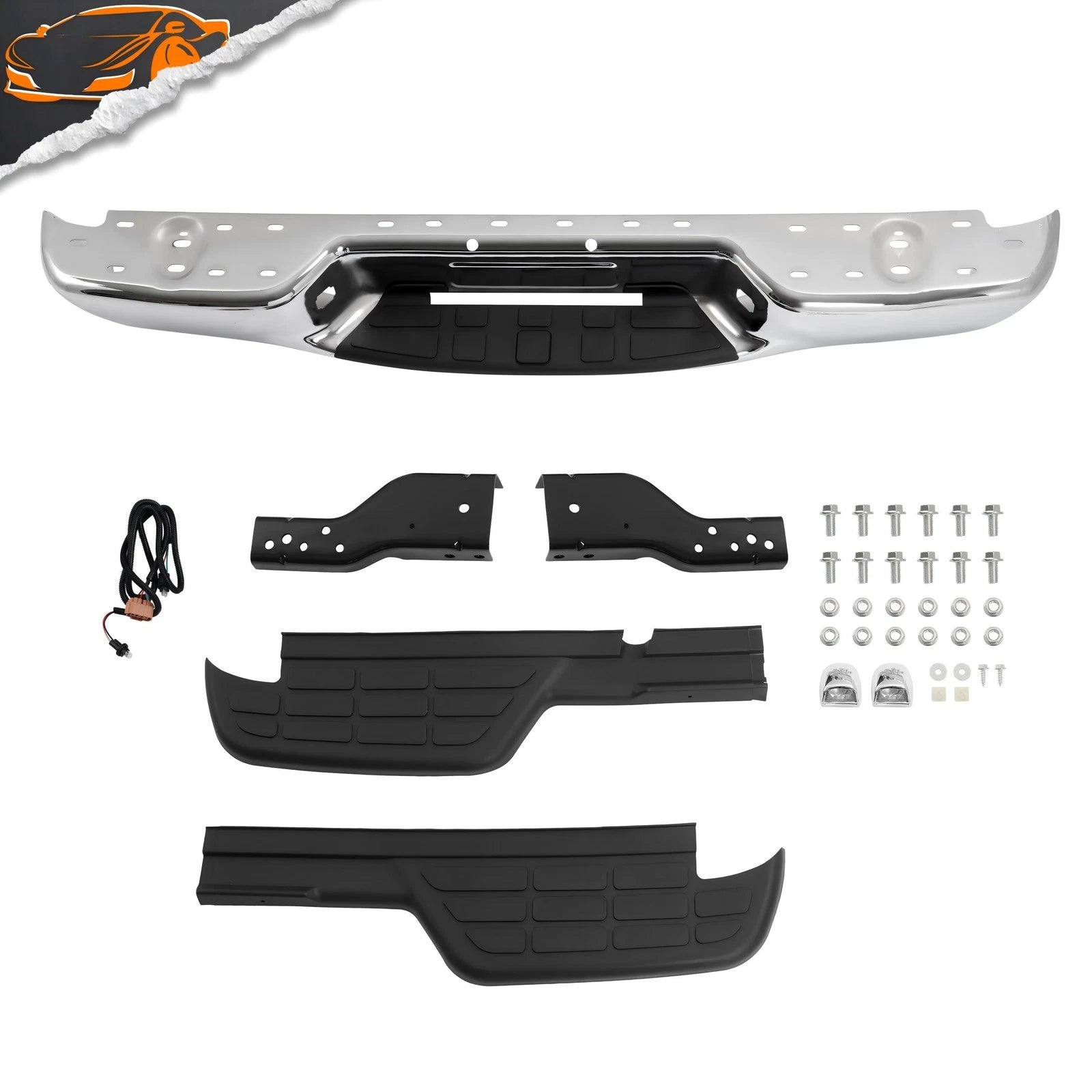 Chrome Rear Step Bumper Assembly for Chevy S10/GMC Sonoma (1998–2004)