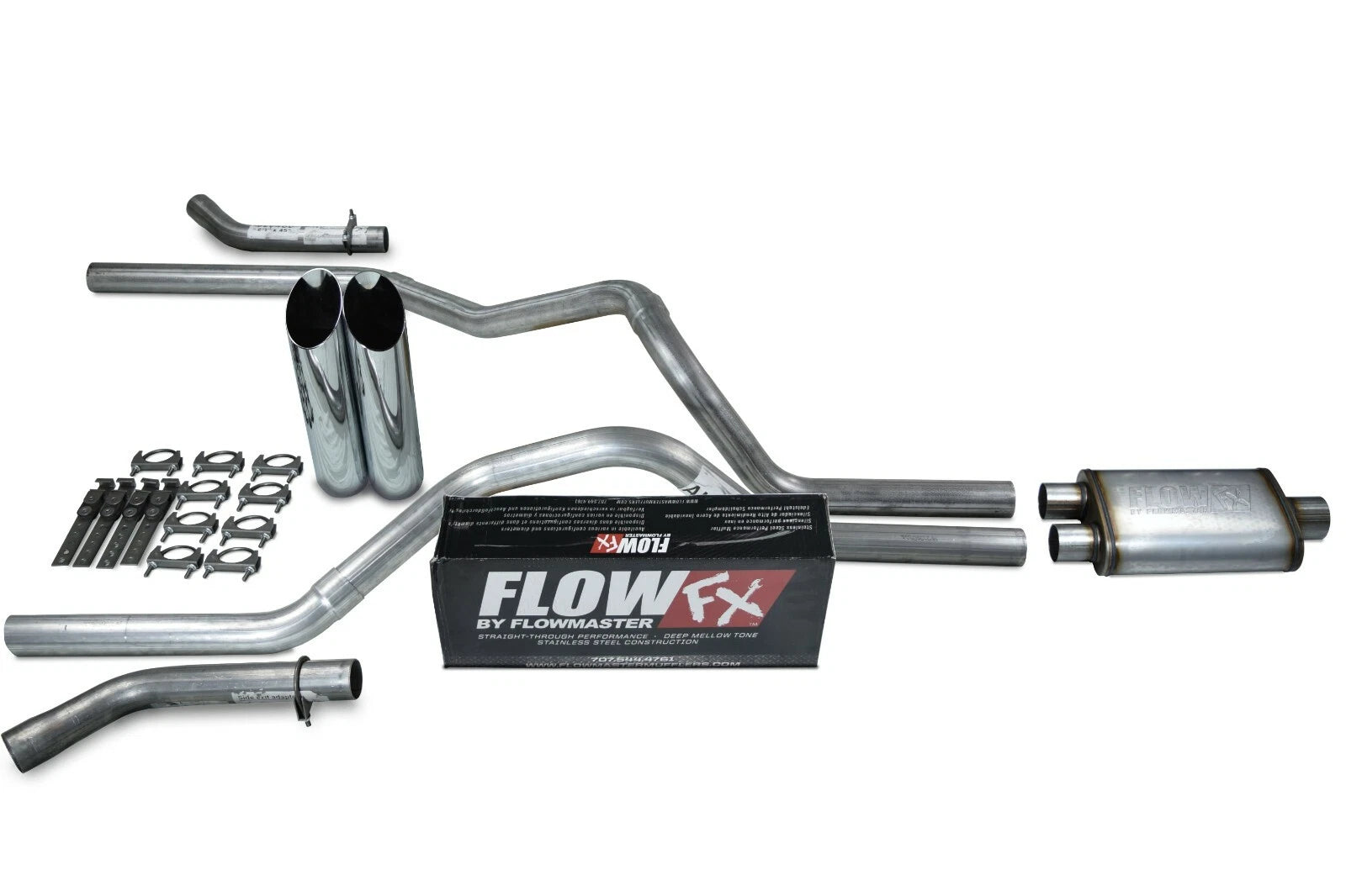 Dual Exhaust Kit for Chevy GMC 1500 (1988–1995) Flowmaster Flow FX Slash Tip