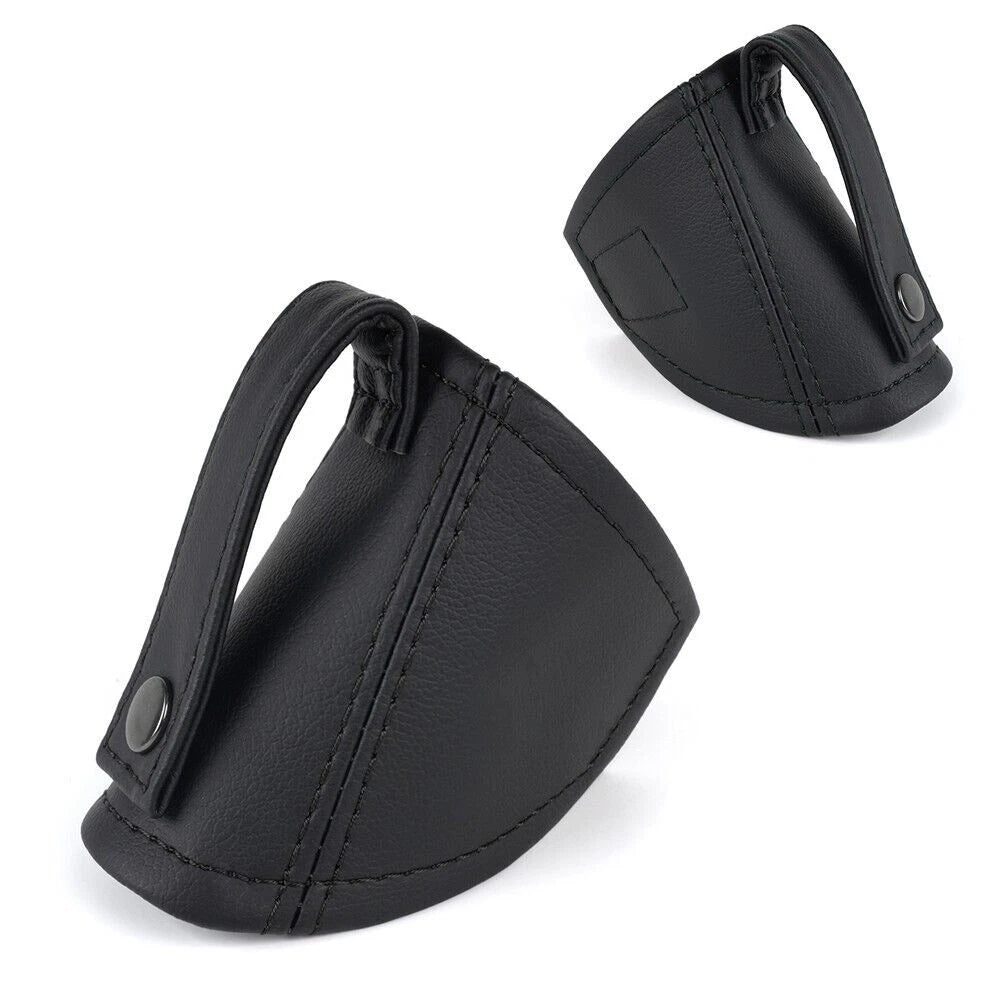 2X Black JDM Leather Bucket Seat Belt Guide Holder Protector