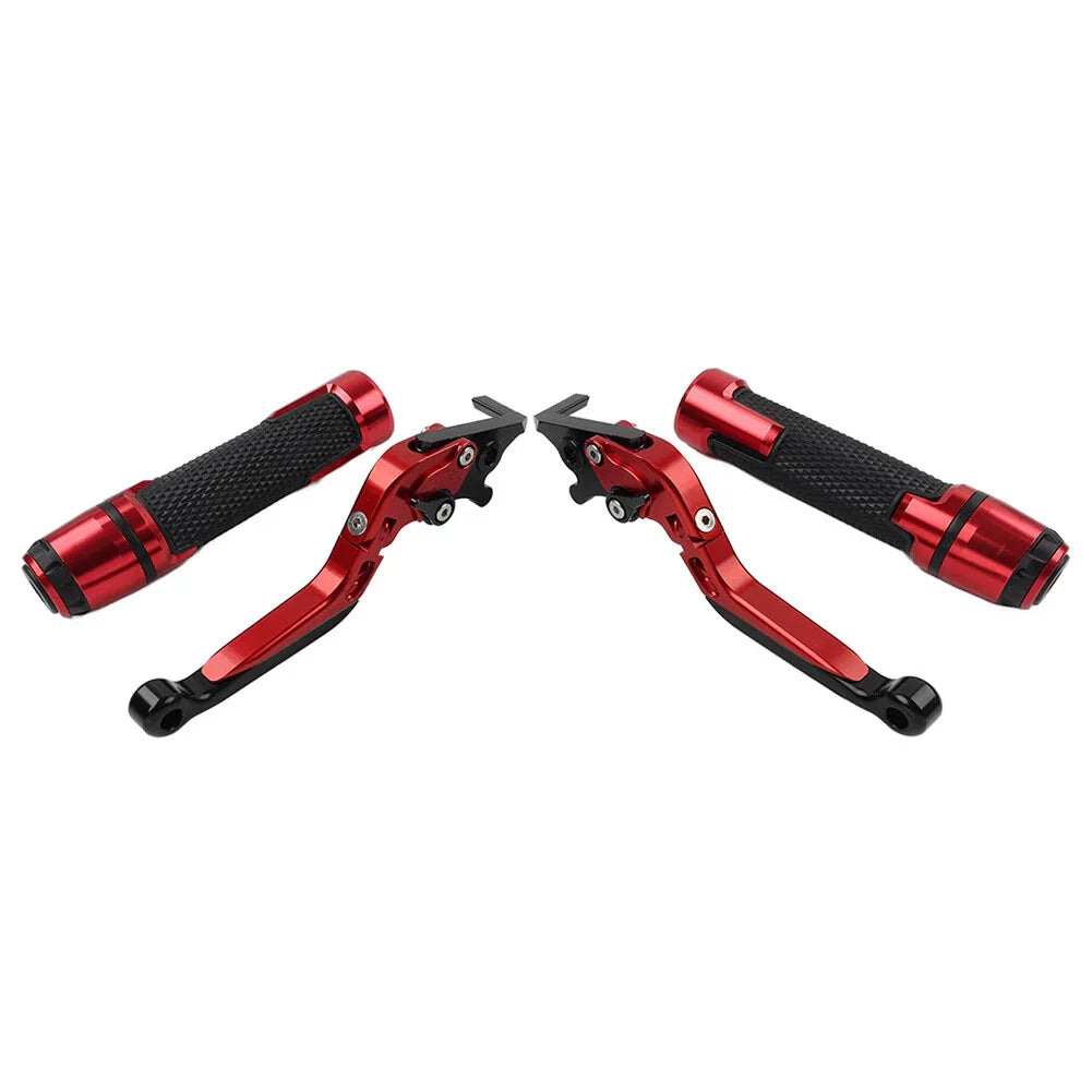 Red Extendable Brake Clutch Lever Grip Set for BMW R1200GS R1250GS (2013-2023)