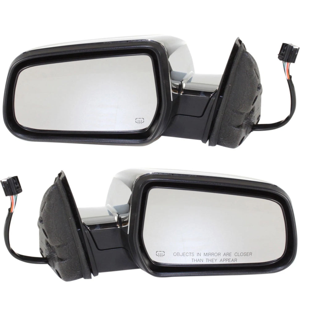 Power Mirror Set of 2 for Chevy Equinox (2010–2017) Heated Chrome Manual Folding