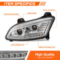Full LED DRL Sequential Projector Headlight Lamps for Peterbilt 579 (2022–2025)
