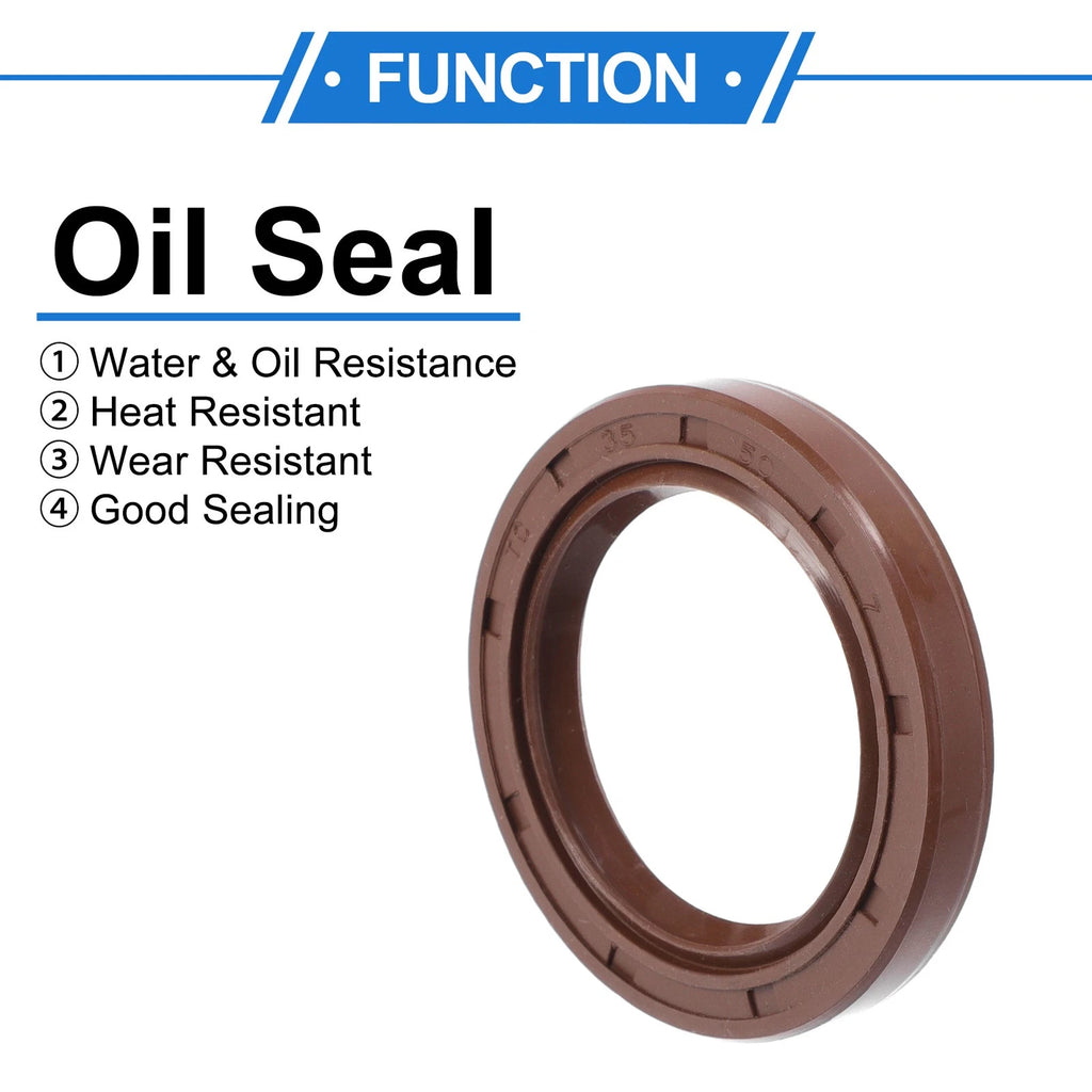 Set of 2 Oil Seal Rotary Shaft Seal FKM Rubber 35x50x7mm