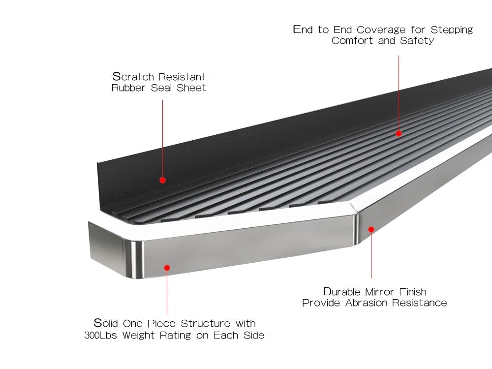 6" Polished iBoard Side Step Nerf Bar for Toyota 4Runner (2003-2009)