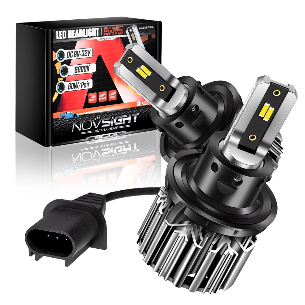 2X H13 LED Headlight Bulbs for 6500K 12000LM 60W