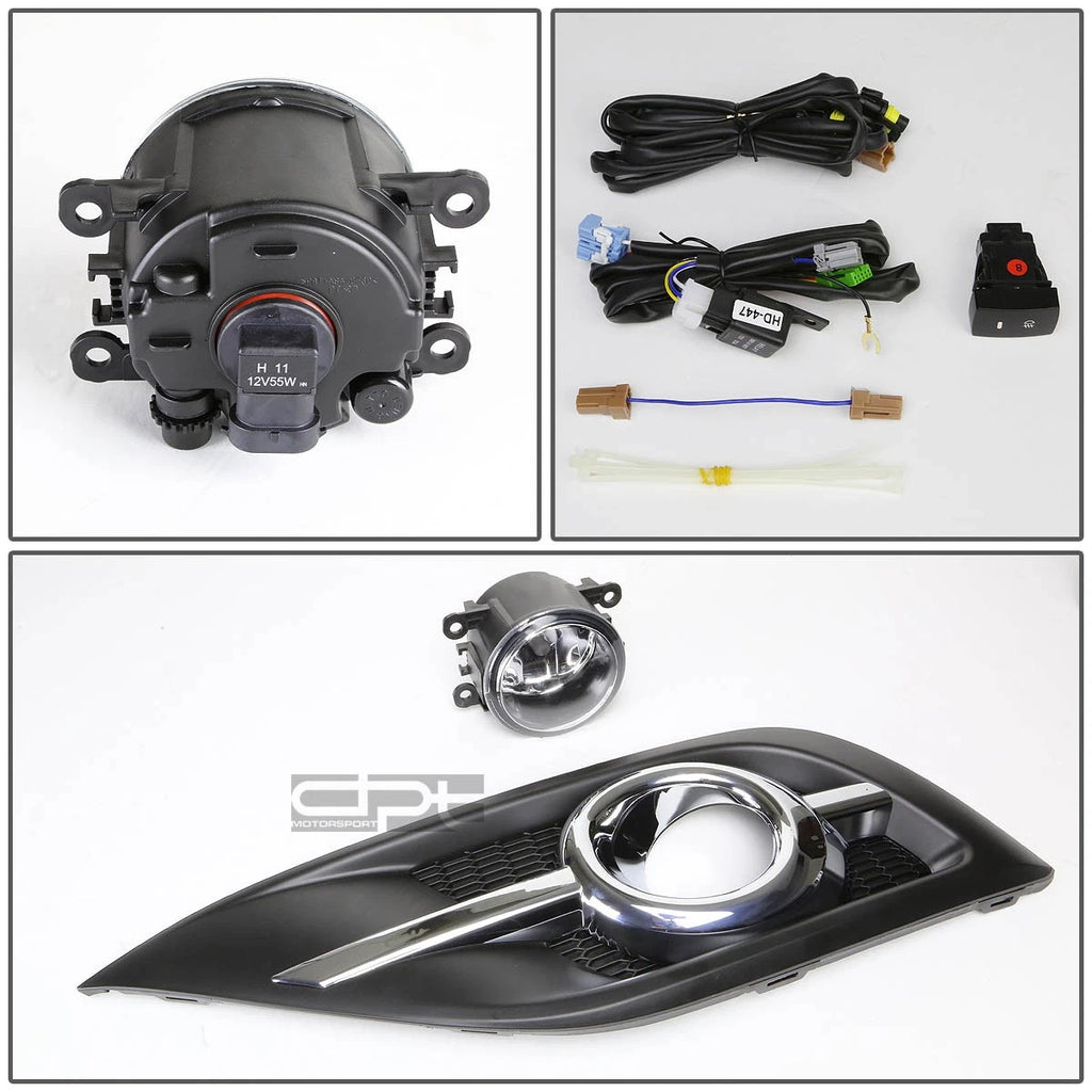 Fog Lights Set of 2 for Honda CR-V (2012–2014) OE Clear Lens + Bezels + Switch