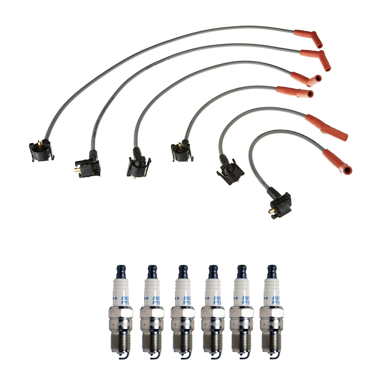 Denso Wire Set & 6 Double Platinum Spark Plugs for Ford Mazda 4.0L (0.05)