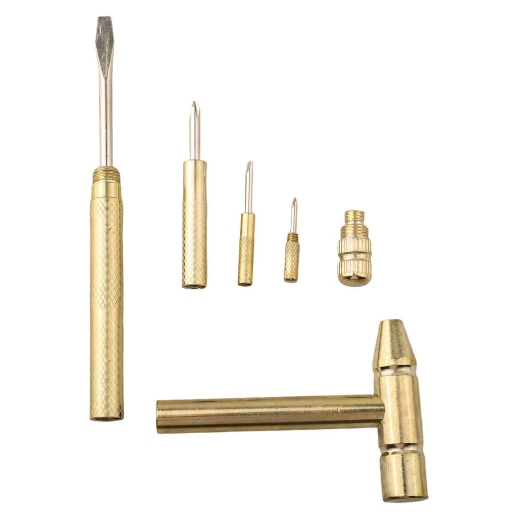 Compact Brass Hammer and Screwdriver Set for Watch Repair (No Year)