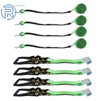 Set of 3 Tie Downs for Car with Flat Hooks