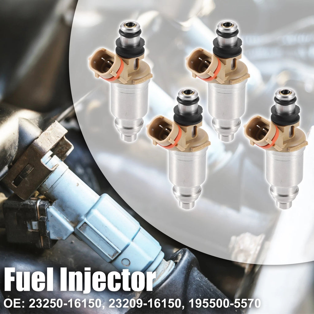 Set of 4 Fuel Injectors 23250-16150 195500-5570 for Toyota Corolla (1992–1997)