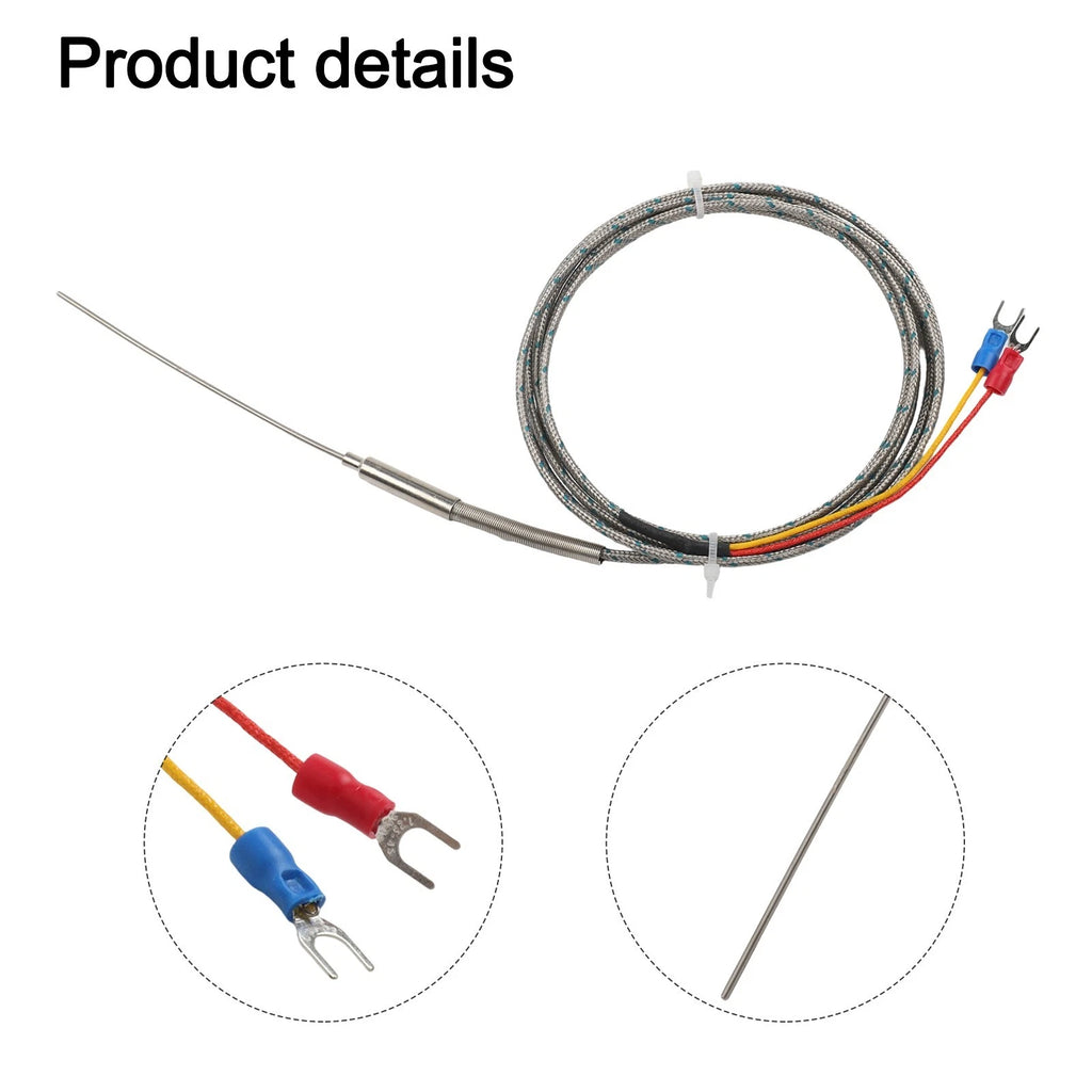 Thermocouple Probe J Type 90 x 1.5mm 2M for Accurate Temperature Readings