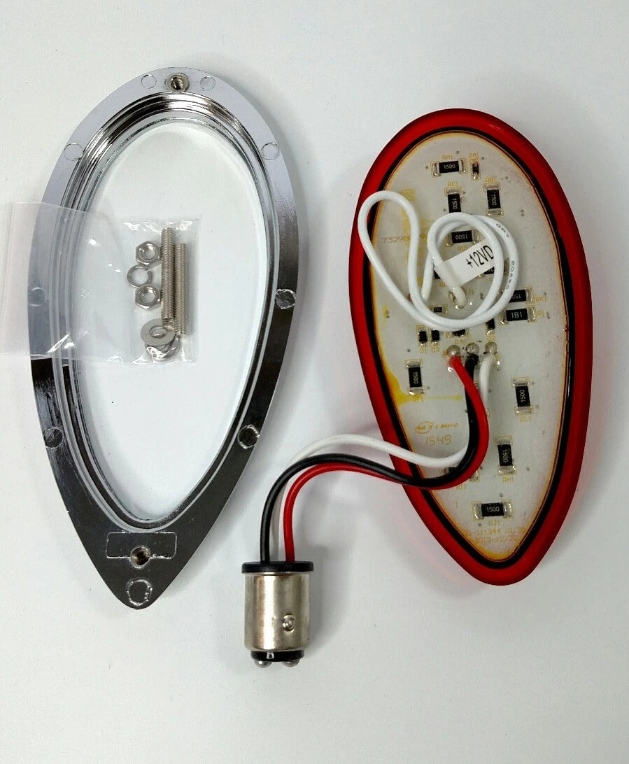 Flush Mount LED Tail Light with Chrome Bezel for 1938–1939 Ford