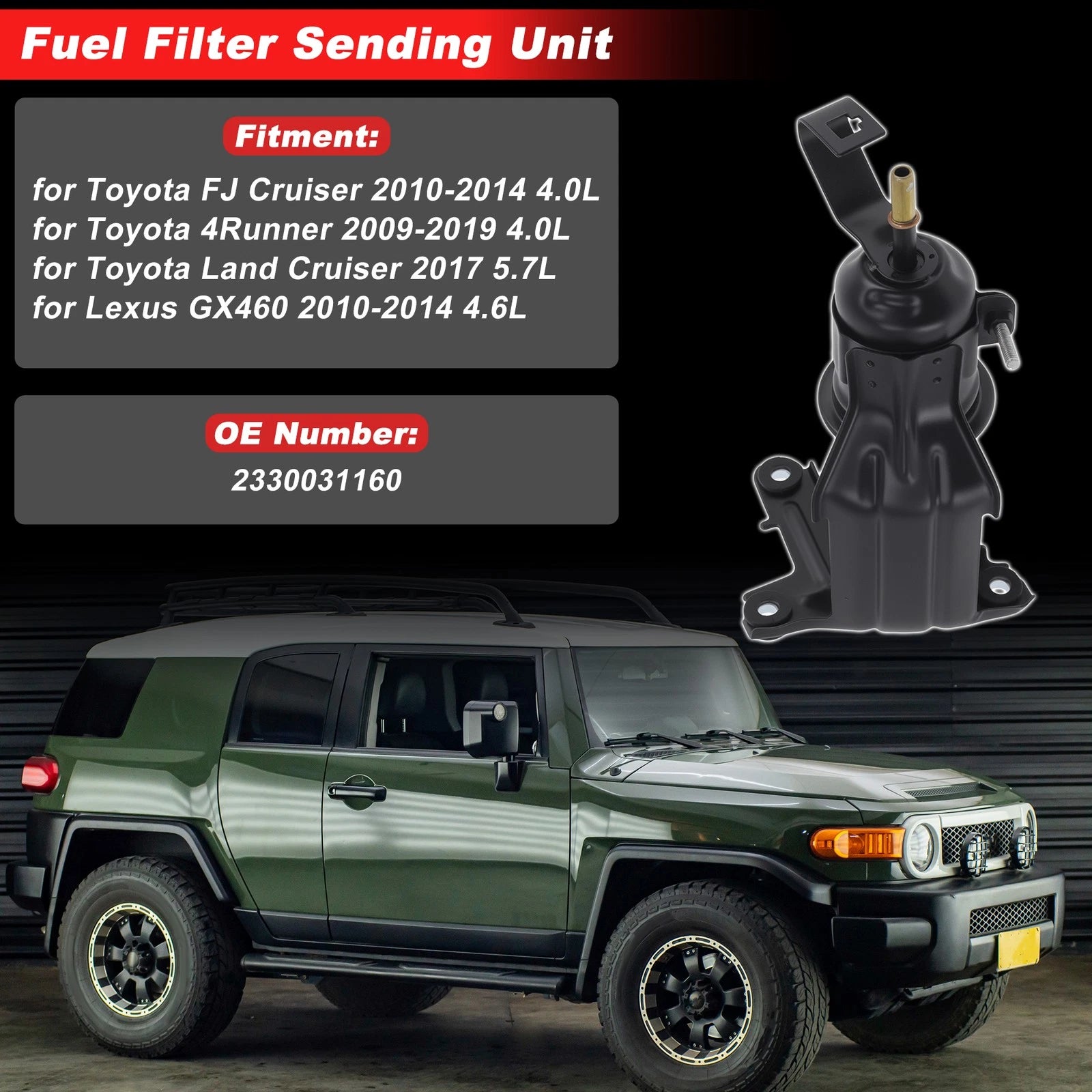 Fuel Filter Assembly Set for Toyota FJ Cruiser (2010–2014) No. 2330031160