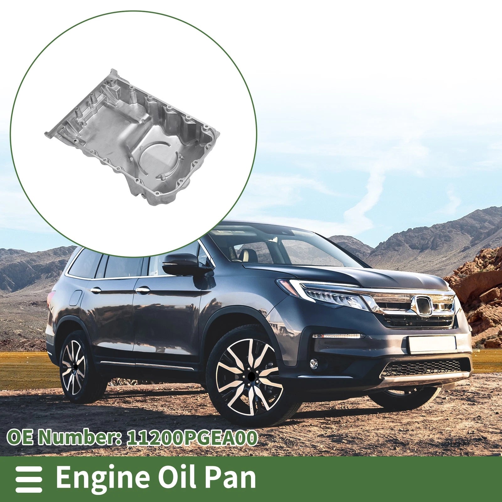 1 Pc Engine Oil Pan No.11200PGEA00 for Honda Pilot (2003–2004) Aluminum