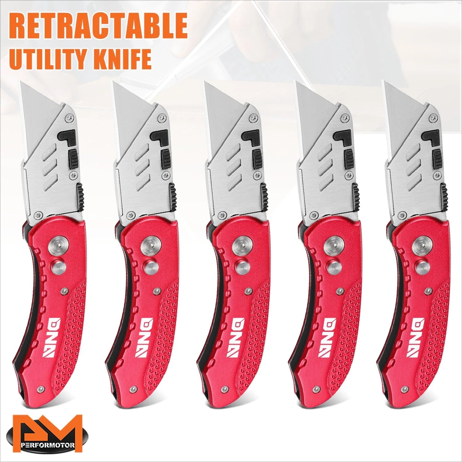 5Pcs Utility Knife Set with Quick-Change Locking Mechanism & 10 Blades