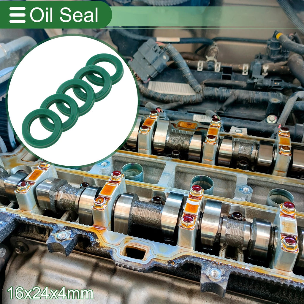 Set of 5 Oil Seal Rotary Shaft Seal 16x24x4mm High Pressure Green