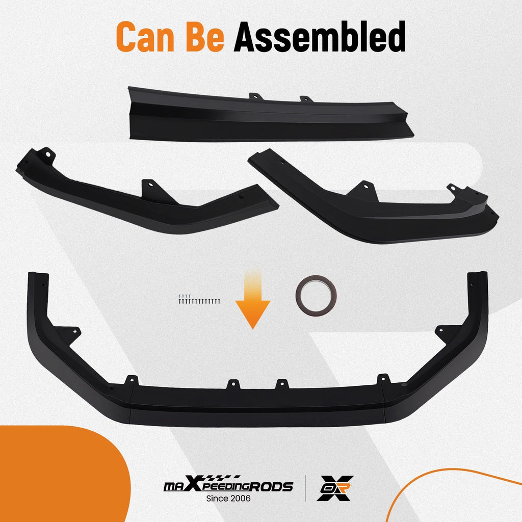 3PC Bumper Lip Extension for Honda Civic (2022–2025) RS Style Matte Black