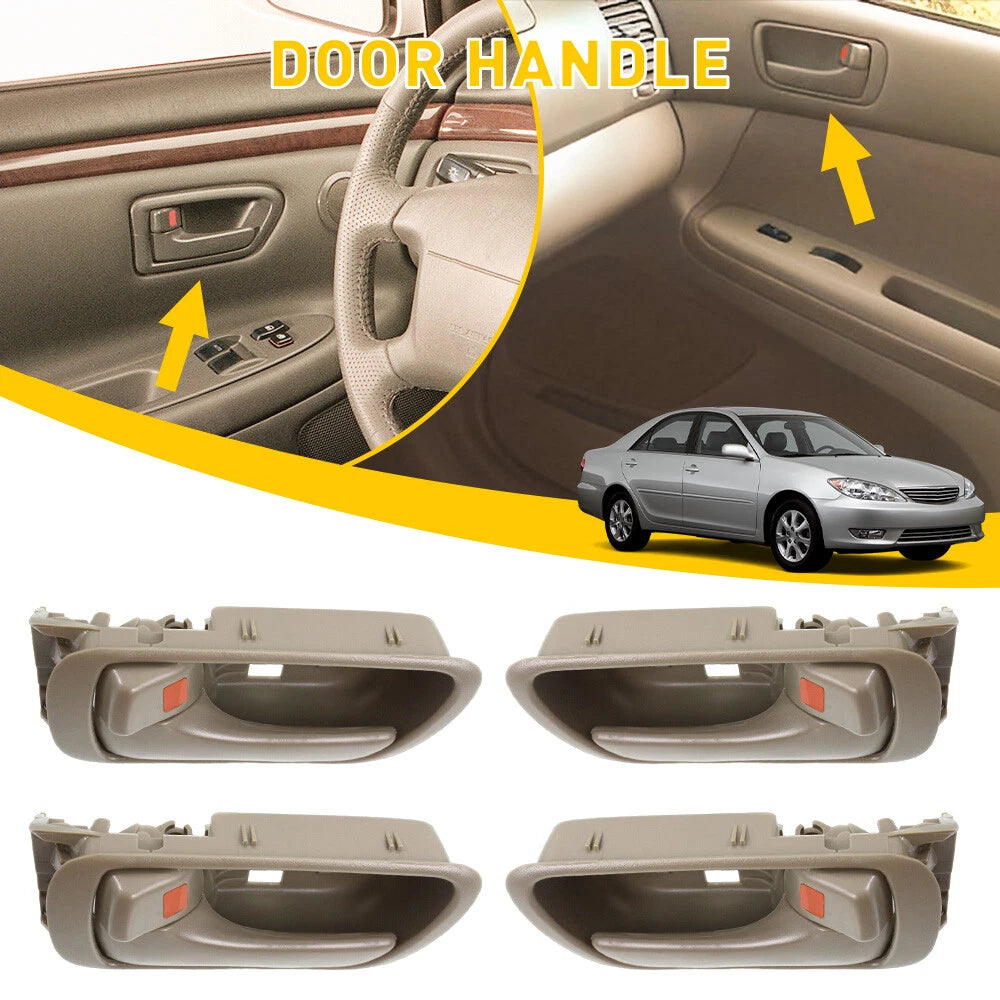 4Pc Door Handle Set for Toyota Camry (2002–2006) Beige Front & Rear Inner EXV