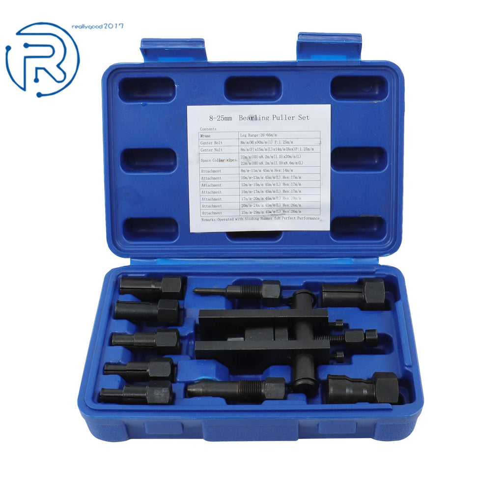 10 Piece Blind Hole Bearing Puller Tool Kit for Motorcycle