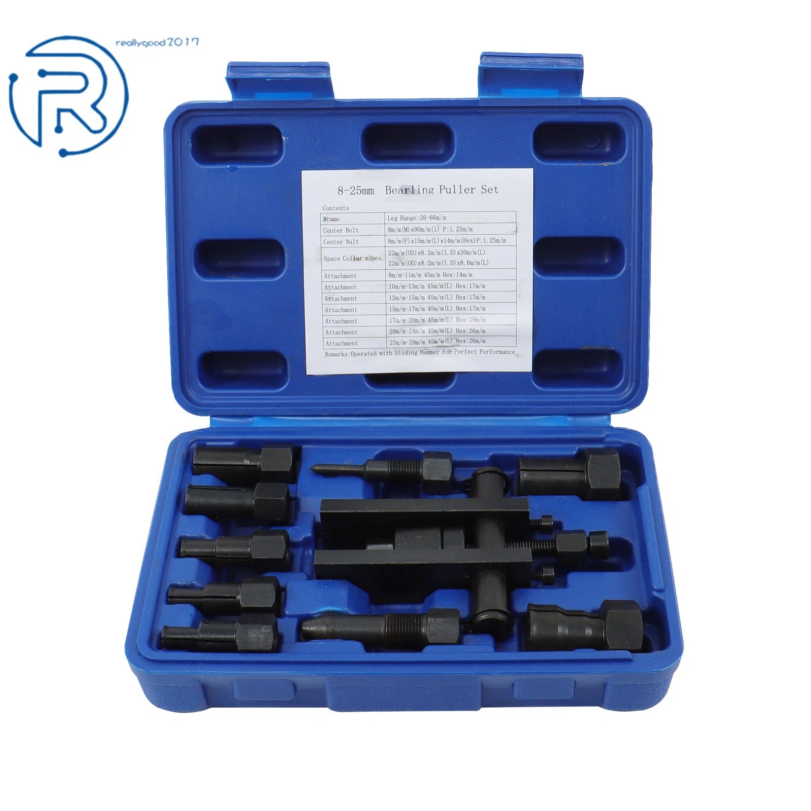10 Piece Blind Hole Bearing Puller Tool Kit for Motorcycle