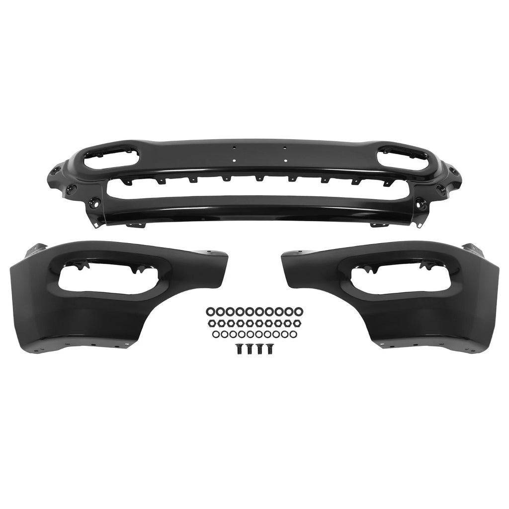 Front Bumper Face Bar for Ram 1500 (2019–2024) Powder Coated Black Steel