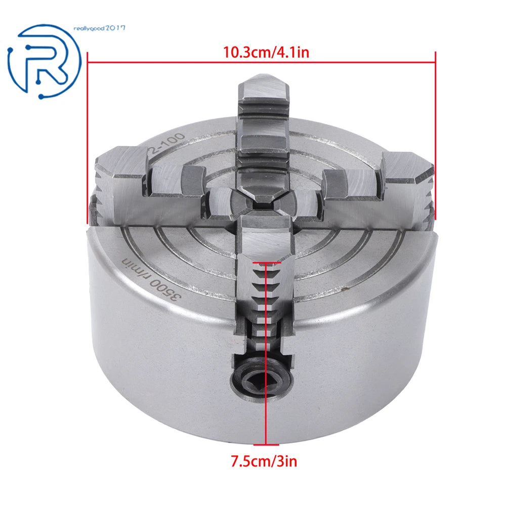 4" 4 Jaw Lathe Chuck for K72-100 (Independent Reversible)