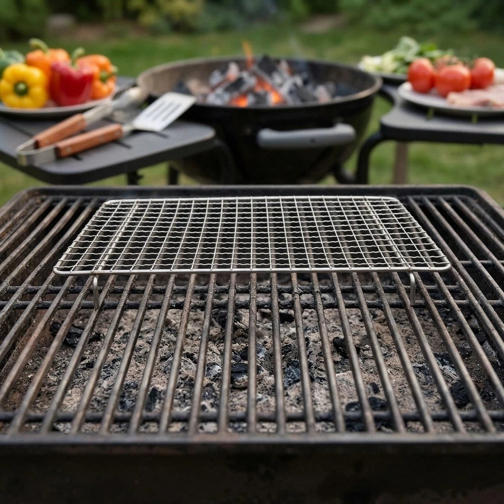Magnetic Design Barbecue Tool Set of 4 Stainless Steel Fine Mesh Grilling