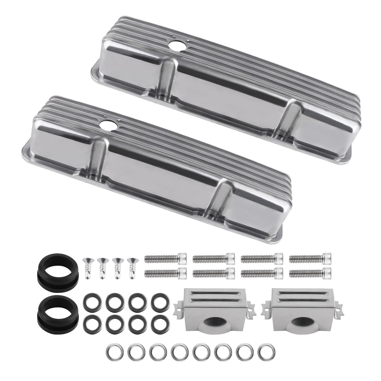 Fabricated Aluminum Valve Covers Mounting Hardware for Small Block 302, 305, 327