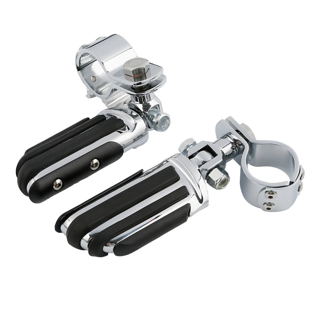 Set of 4 Chrome Adjustable Footpeg Clamps for Harley Street Glide